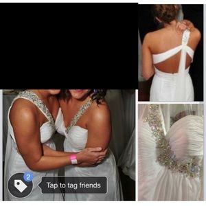 White floor length prom dress